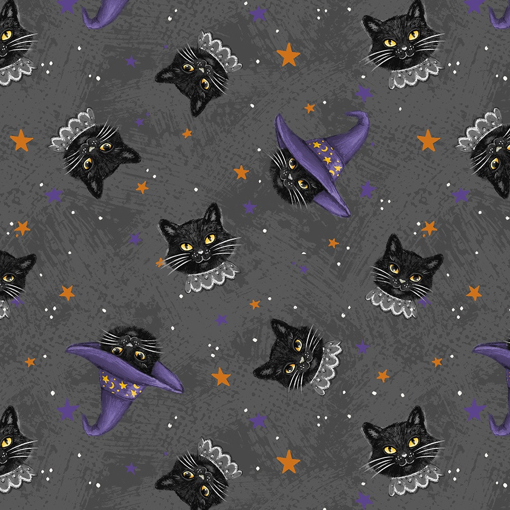 Wilmington Prints Meow-Gical Night Michael Davis Cat Head Toss
